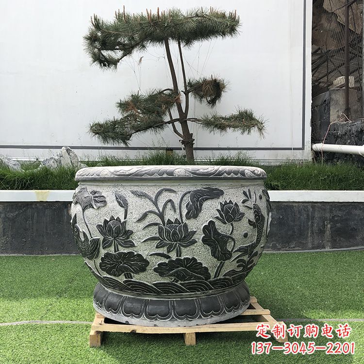广西园林石雕水缸