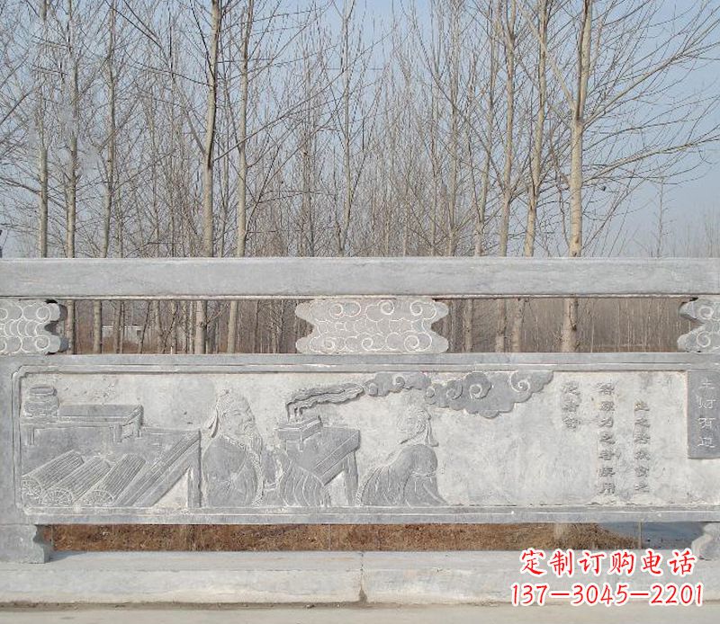 广西园林石浮雕栏板景观石雕 (3)