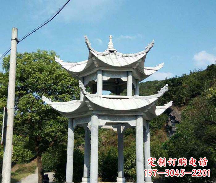 广西园林双层凉亭石雕