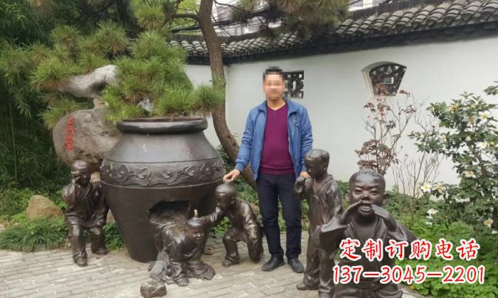 广西园林司马光砸缸铜雕 (2)