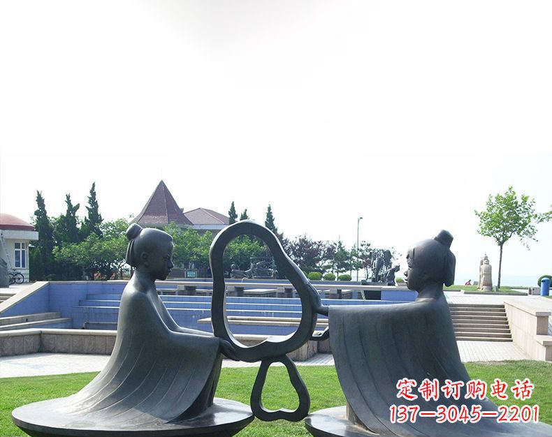 广西园林铸铜孔融让梨雕塑