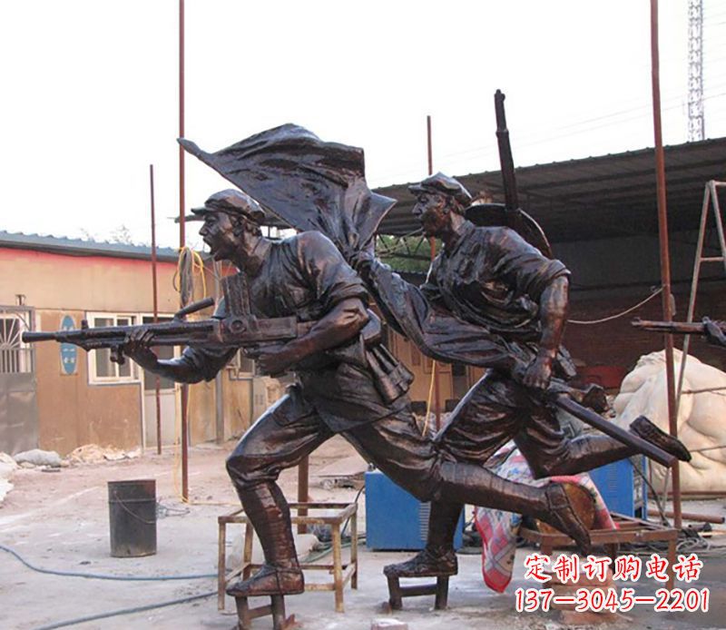 广西战士人物铜雕