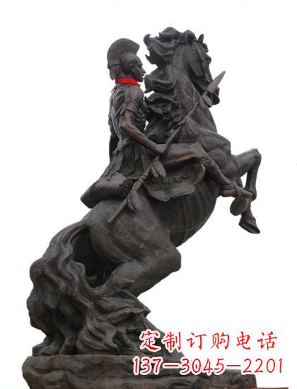 广西战士与马 铸铜雕塑