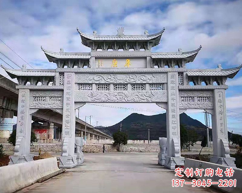 广西张掖石雕牌坊雕刻