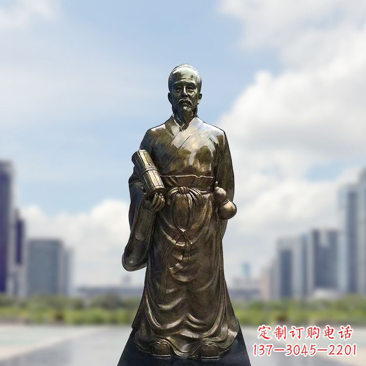 广西张仲景仿铜玻璃钢雕塑