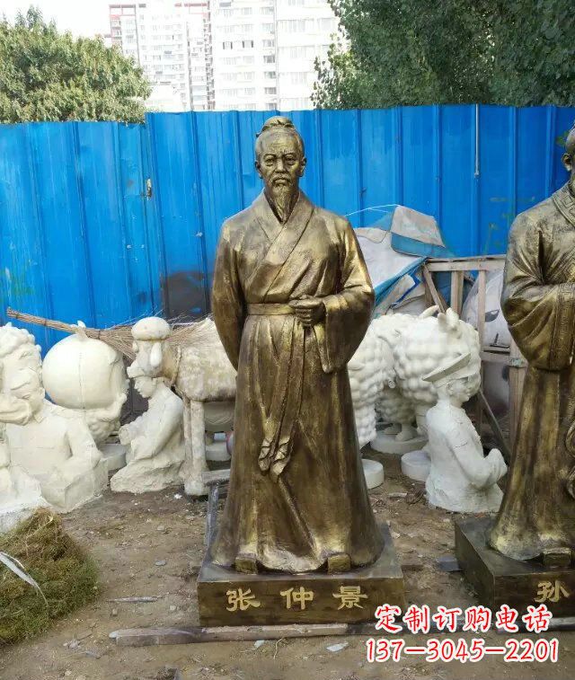 广西张仲景古代医学名人铜雕