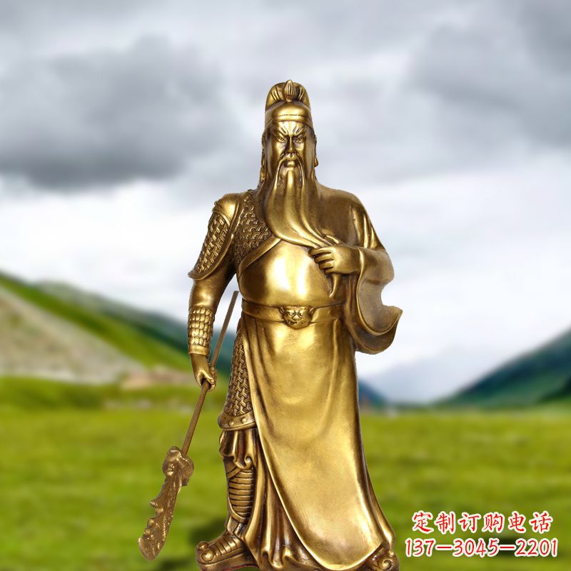 广西招财关公铜雕像