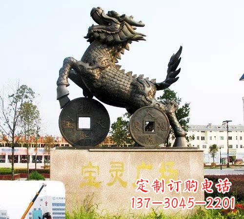 广西招财麒麟铜雕