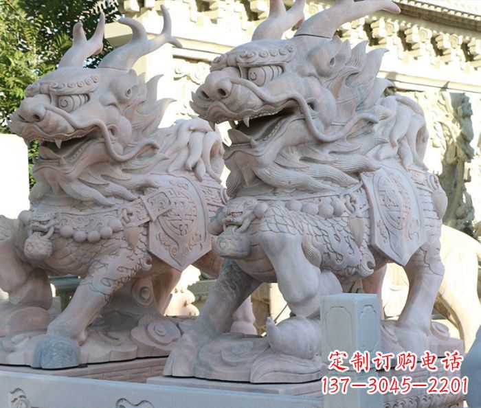 广西招财瑞兽麒麟石雕 (2)