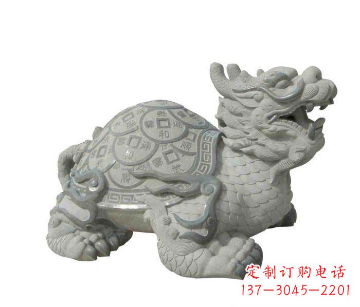 广西招财神兽大理石龙龟石雕