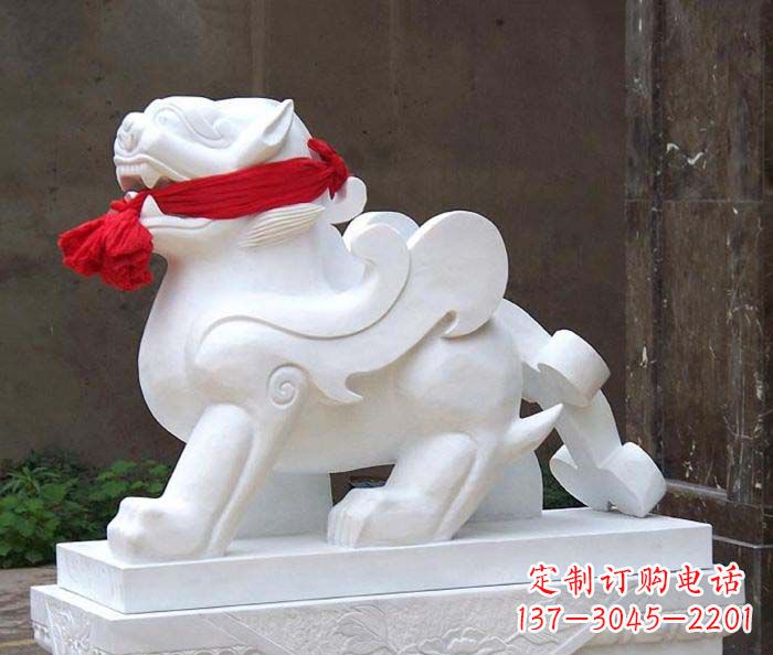 广西招财神兽汉白玉貔貅石雕