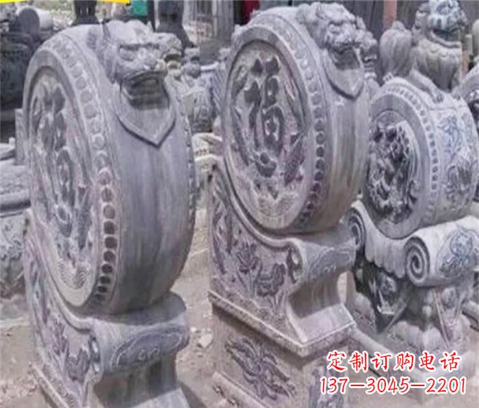 广西招财石门墩仿古抱鼓石