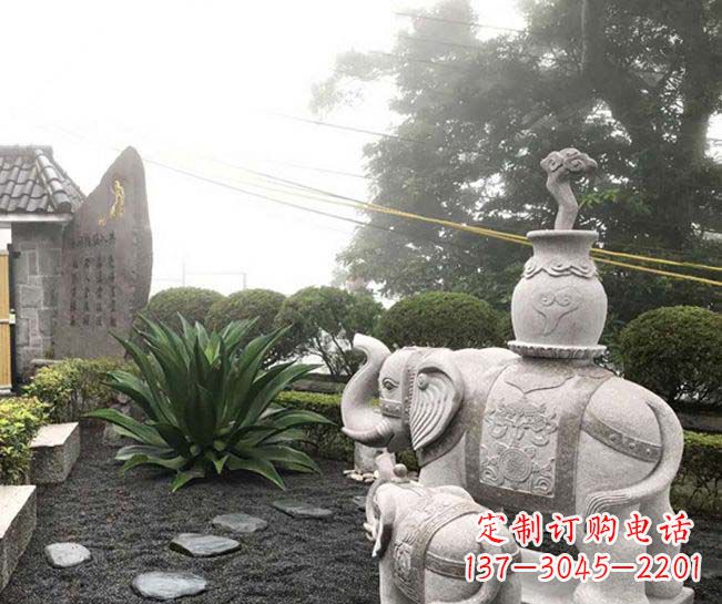 广西招财驮宝大象石雕