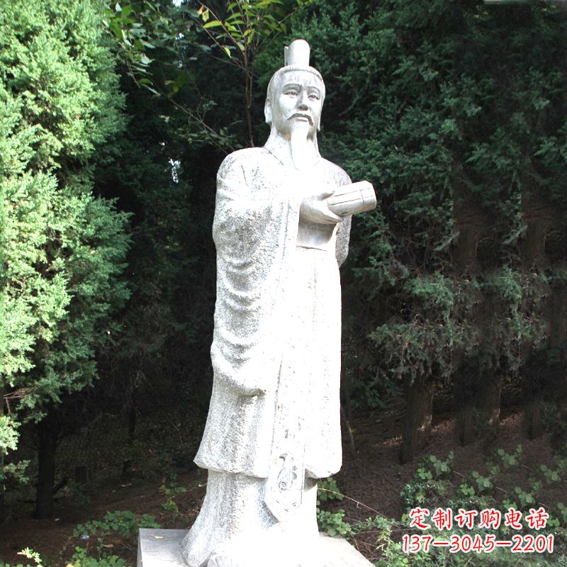 广西中国古代著名帝王汉文帝刘恒汉白玉石雕塑像