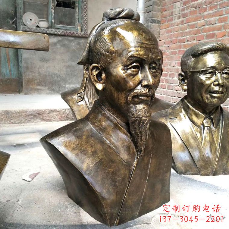 广西中国古代著名数学家祖冲之铸铜胸像雕塑
