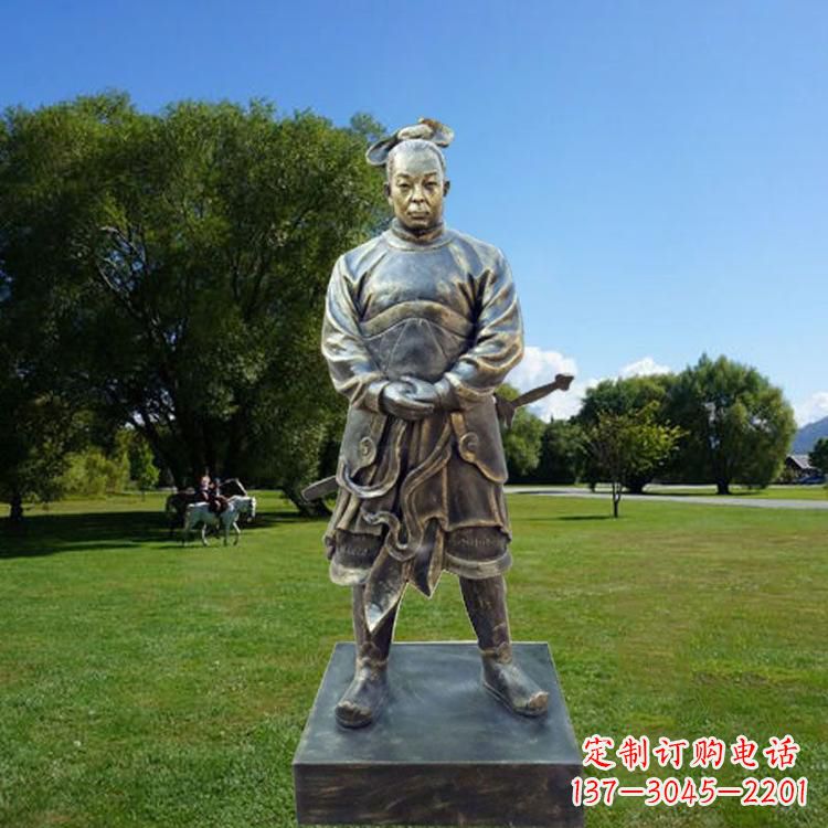 广西中国汉初三杰之韩信仿铜雕像