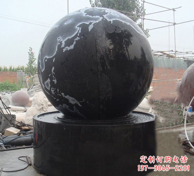 广西中国黑风水球石雕