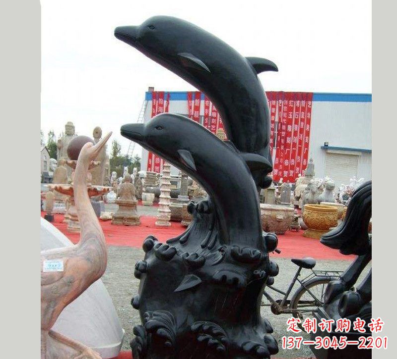 广西中国黑海豚石雕