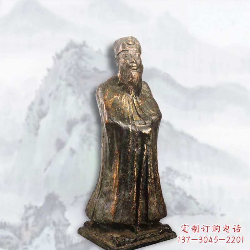 广西中国近代著名画家张大千铸铜雕塑