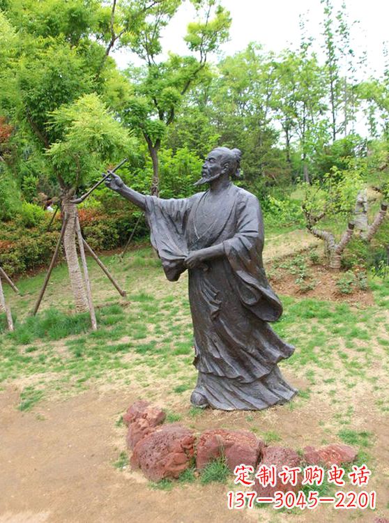 广西中国历史名人唐代著名绘画大师吴道子铜雕塑