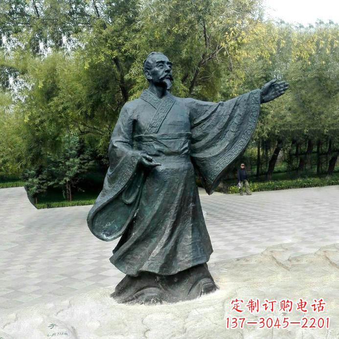 广西中国历史名人战国时期儒家学派的代表人物荀子铜雕像