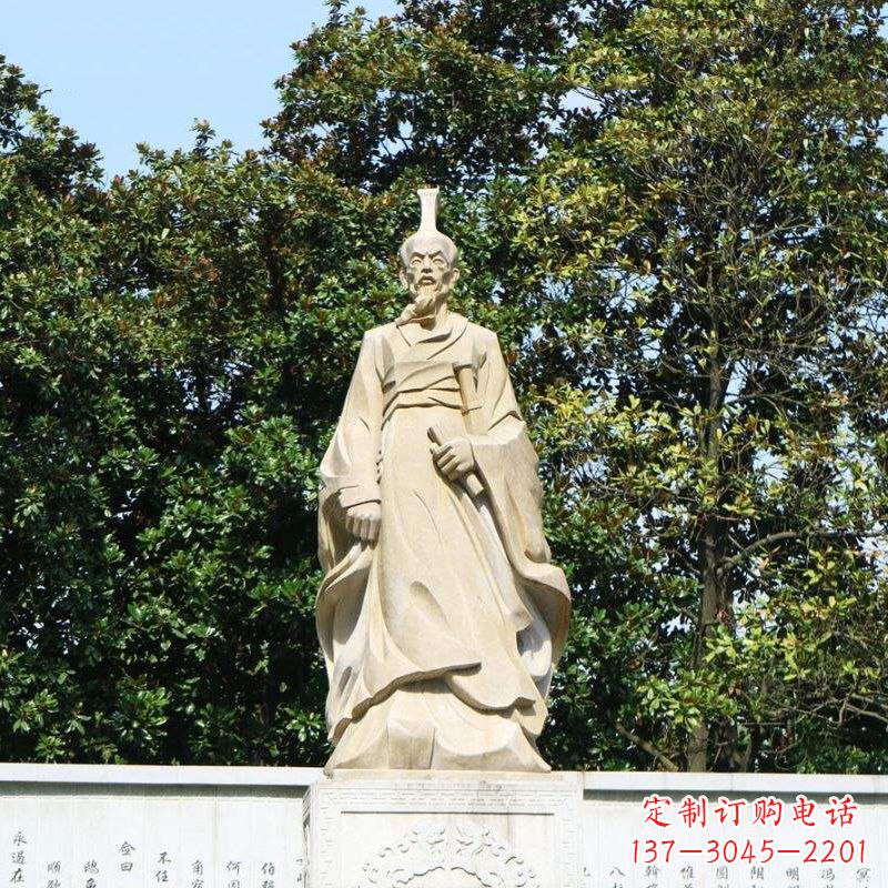 广西中国名人战国时期楚国诗人屈原砂岩石雕像