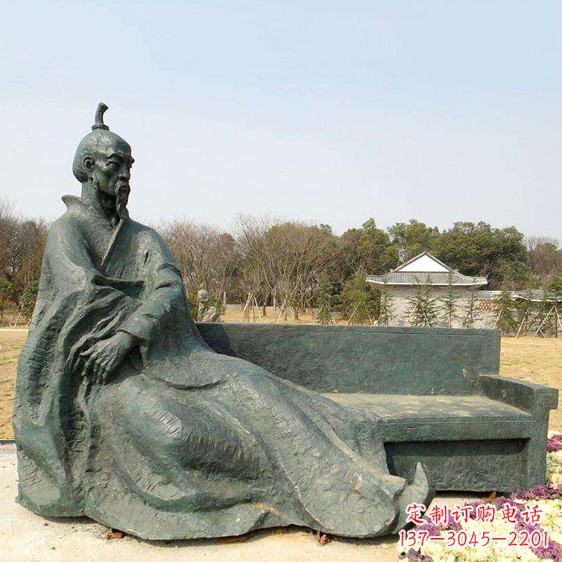 广西中国明末清初知名画家八大山人(朱耷)雕塑塑像-公园历史名人铜雕像