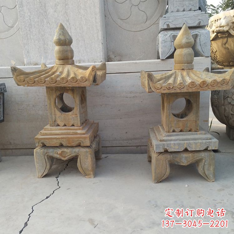 广西中式仿古低墩石灯笼