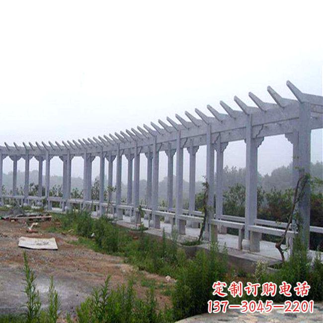 广西中式花架石雕长廊