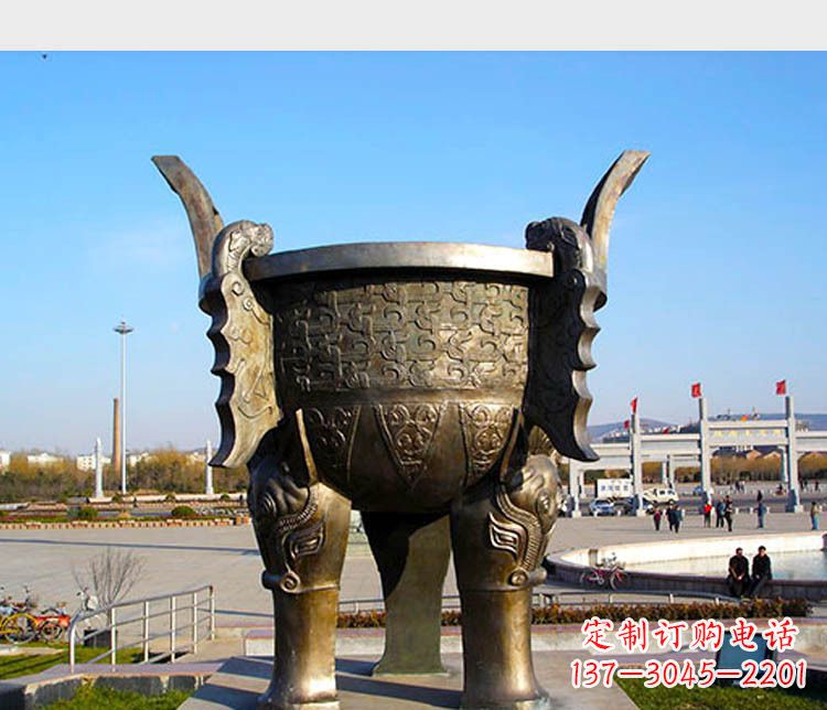 广西铸铜广场圆形景观香炉
