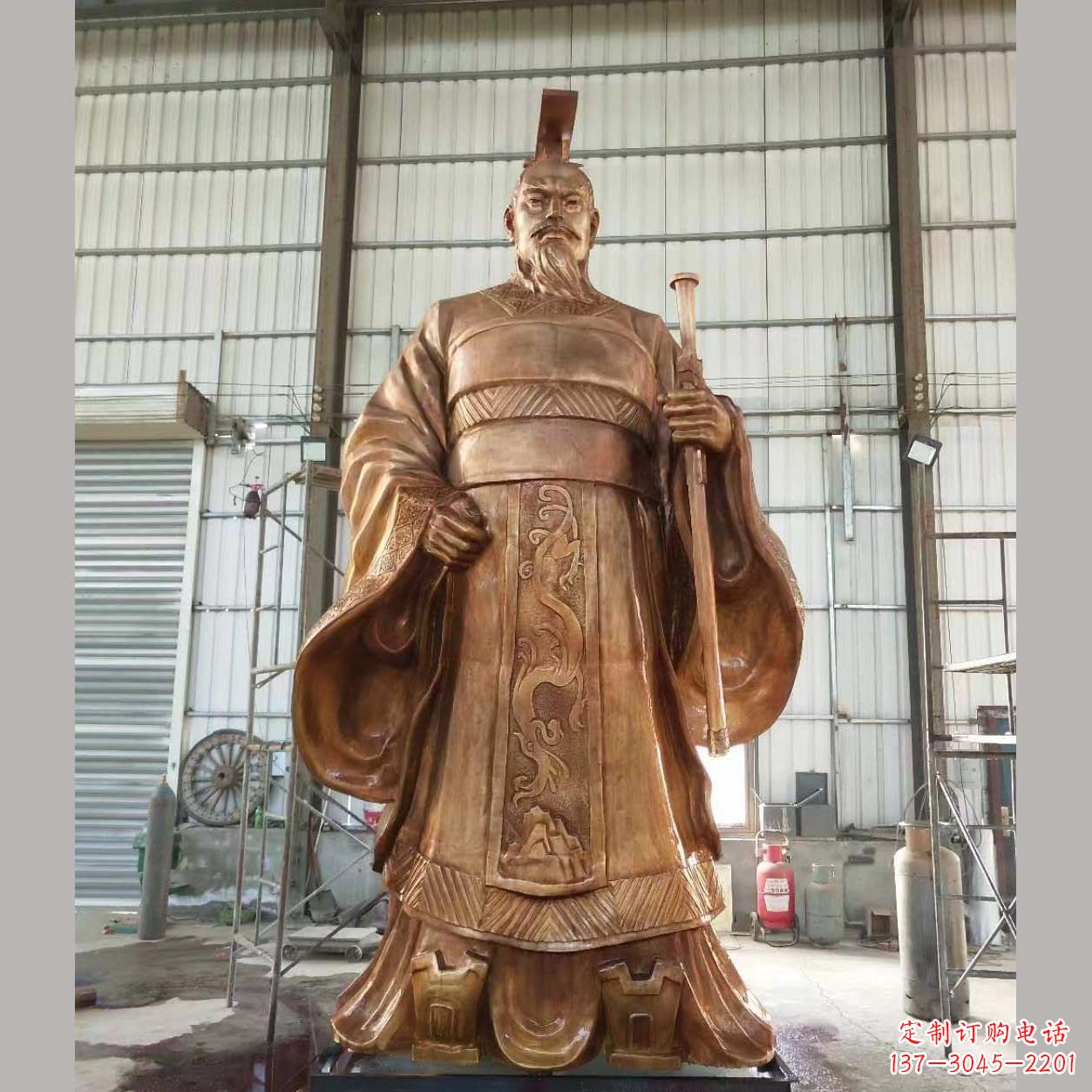 广西铸铜汉武帝雕塑