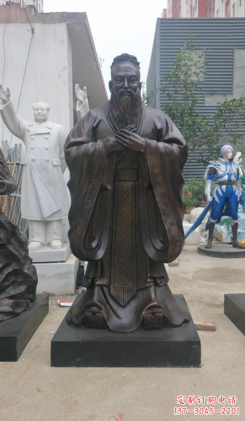 广西铸铜孔子雕塑