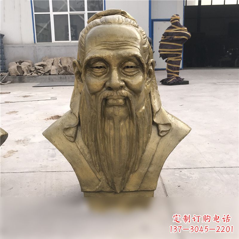 广西铸铜孔子胸像雕塑