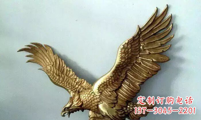 广西铸铜老鹰企业动物铜雕 (2)