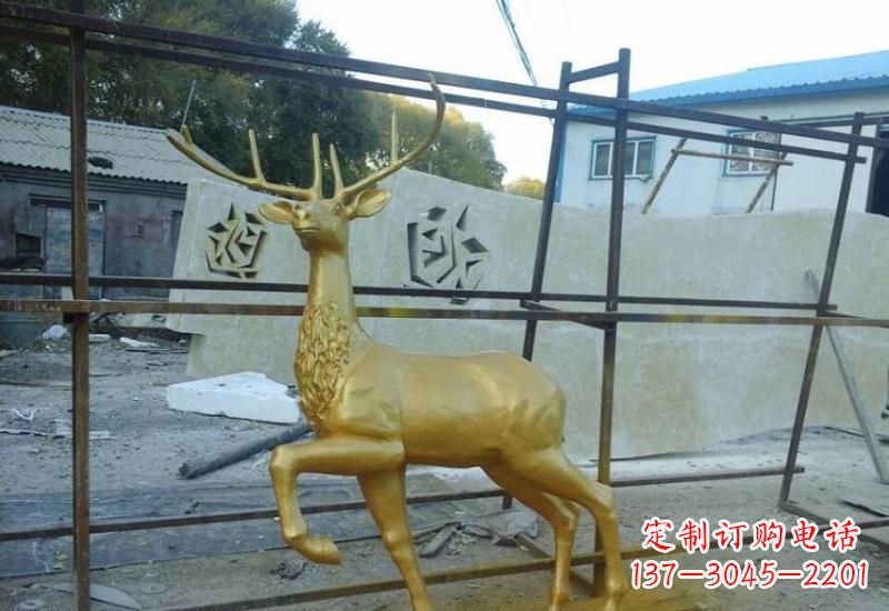 广西铸铜梅花鹿雕塑
