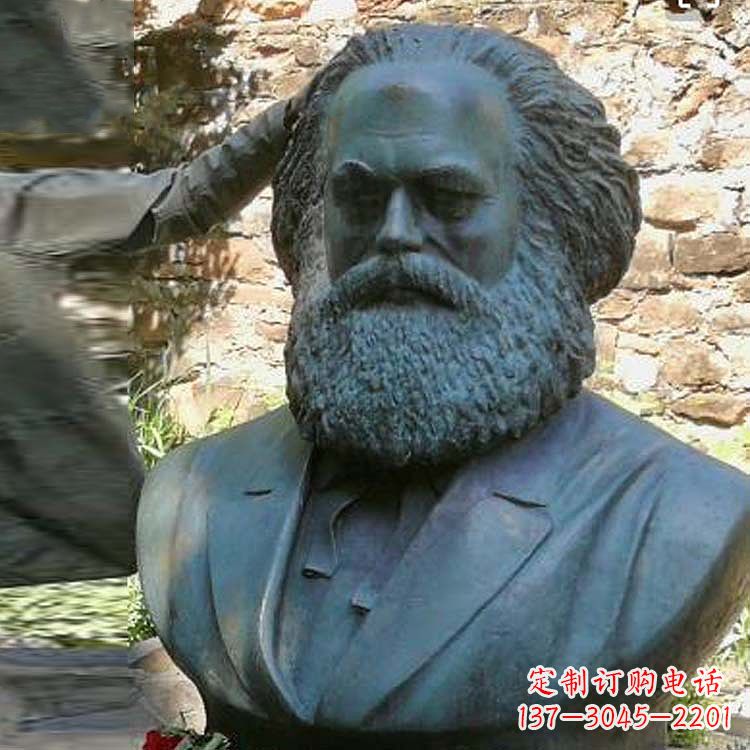 广西铸铜名人无产阶级导师马克思头像雕塑