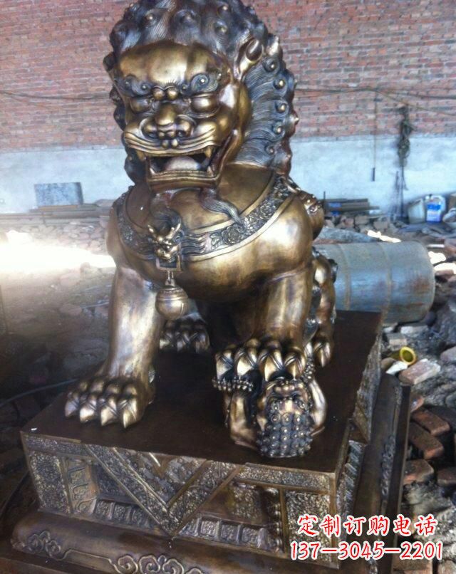 广西铸铜母子狮子雕塑