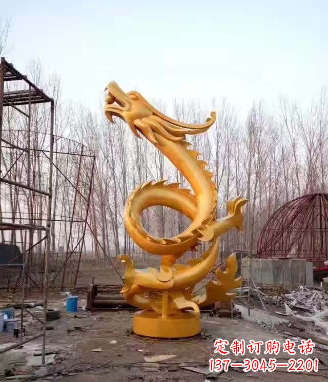 广西铸铜盘龙云腾铜雕