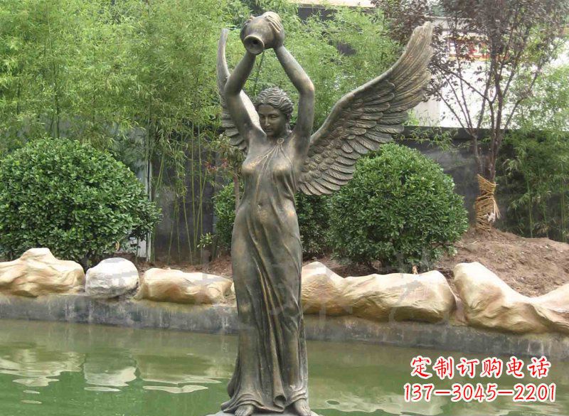 广西铸铜欧式人物喷泉雕塑