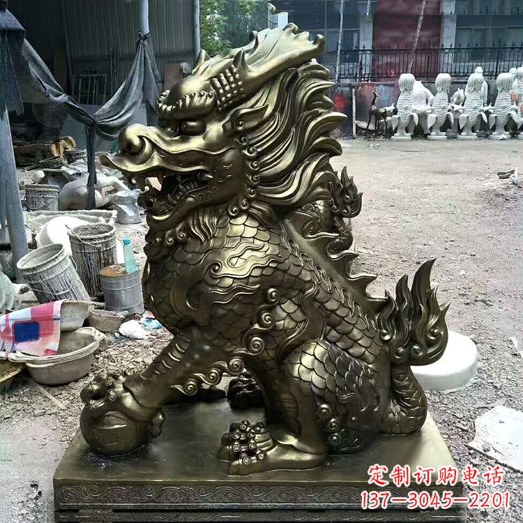 广西铸铜麒麟雕塑