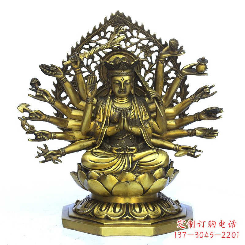 广西铸铜千手观音雕塑
