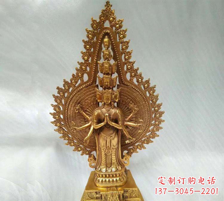 广西铸铜千手观音寺庙佛像