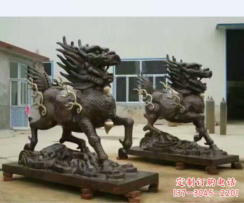 广西铸铜企业麒麟雕塑