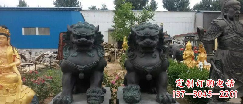 广西铸铜狮子看门狮子铜雕