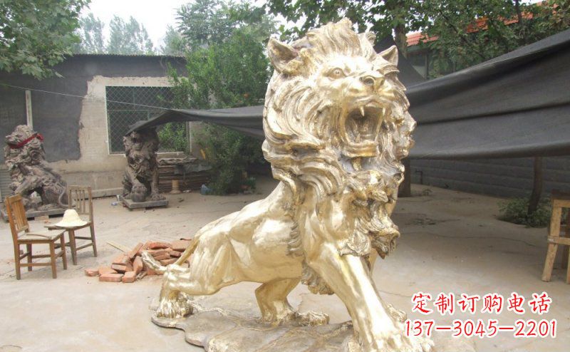 广西铸铜狮子铜雕 (3)