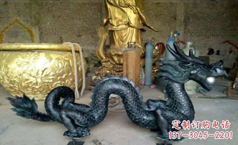 广西铸铜双龙戏珠广场铜雕