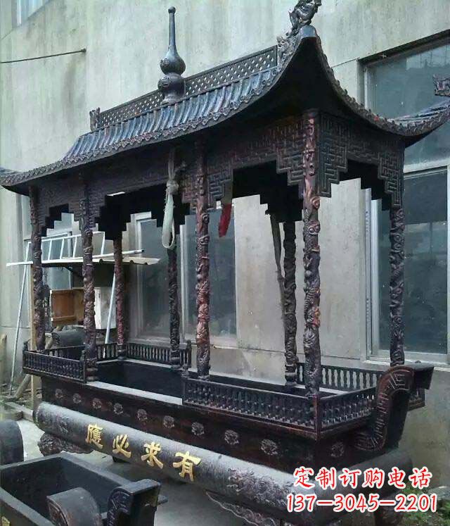 广西铸铜寺庙香炉铜雕 (2)