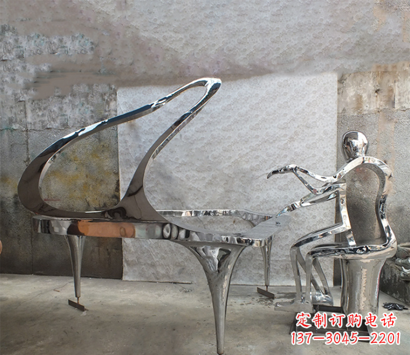 广西不锈钢弹钢琴雕塑