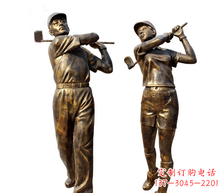 广西公园打高尔夫人物铜雕