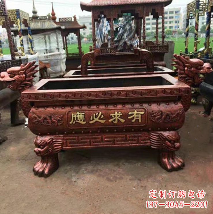 广西紫铜香炉雕塑